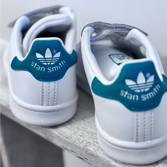 ADIDAS ORIGINALS UNISEX' STAN SMITH CLOUD WHITE / CLOUD WHITE - GREEN SNEAKERS - Picture 4 of 4